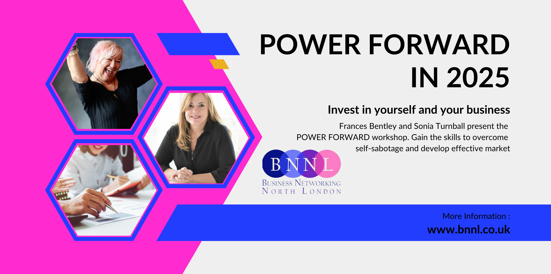 Power Forward in 2025 -  Frances Bentley and Sonia Turnball present the POWER FORWARD workshop—gain the skills to overcome self-sabotage and develop effective market